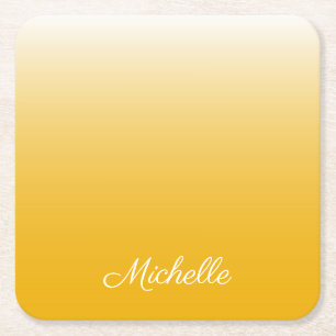 Personalisierter Gradient Ober gelb Rechteckiger Pappuntersetzer