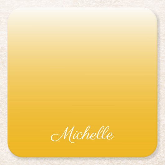 Personalisierter Gradient Ober gelb Rechteckiger Pappuntersetzer (Vorderseite)