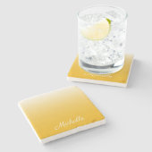 Personalisierter Gradient Ober gelb Steinuntersetzer (Seitenansicht)