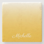 Personalisierter Gradient Ober gelb Steinuntersetzer (Vorderseite)