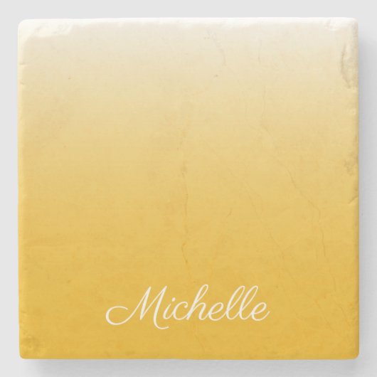 Personalisierter Gradient Ober gelb Steinuntersetzer (Vorderseite)