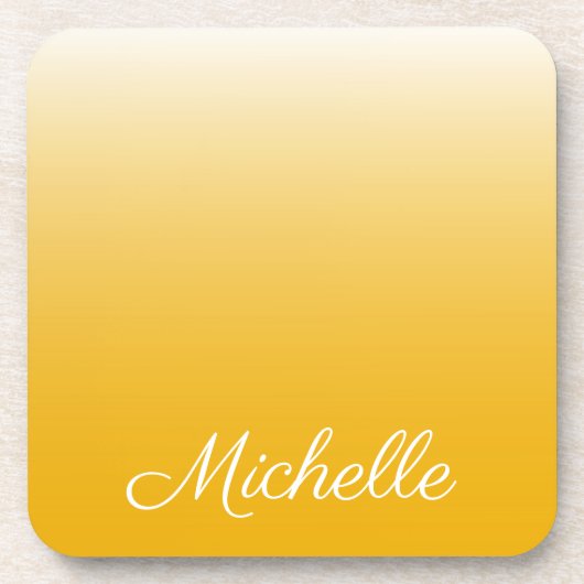 Personalisierter Gradient Ober gelb Untersetzer (Vorderseite)
