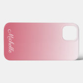 Personalisierter Gradient Ober Lachs Rosa Case-Mat Case-Mate iPhone Hülle (Rückseite (Horizontal))