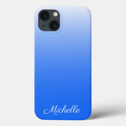 Personalisierter Gradient ombre elektrisch blau Ca Case-Mate iPhone Hülle (Rückseite)