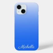 Personalisierter Gradient ombre elektrisch blau Case-Mate iPhone Hülle (Rückseite)