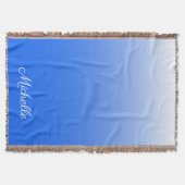 Personalisierter Gradient ombre elektrisch blau Decke (Vorderseite)