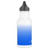 Personalisierter Gradient ombre elektrisch blau Edelstahlflasche (Links)