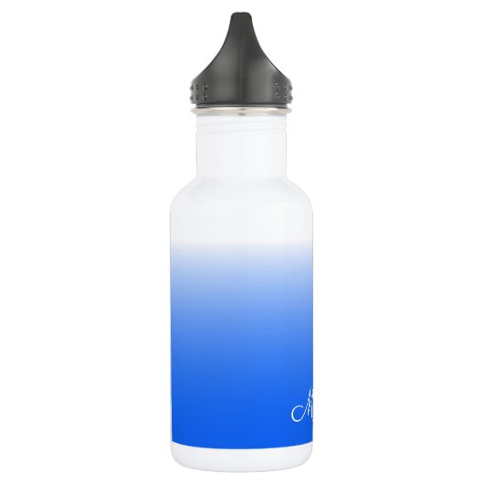 Personalisierter Gradient ombre elektrisch blau Edelstahlflasche (Links)