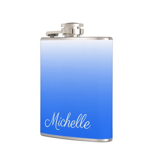 Personalisierter Gradient ombre elektrisch blau Flachmann (Links)