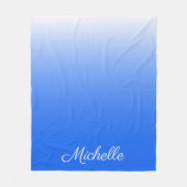 Personalisierter Gradient ombre elektrisch blau Fleecedecke (Vorderseite)