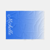 Personalisierter Gradient ombre elektrisch blau Fleecedecke (Vorderseite (Horizontal))