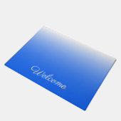 Personalisierter Gradient ombre elektrisch blau Fußmatte (Schrägansicht)