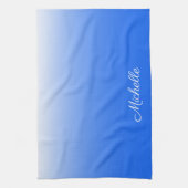 Personalisierter Gradient ombre elektrisch blau Geschirrtuch (Vertikal)