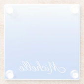 Personalisierter Gradient ombre elektrisch blau Glasuntersetzer (Rückseite)