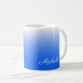 Personalisierter Gradient ombre elektrisch blau Kaffeetasse (VorderseiteRechts)