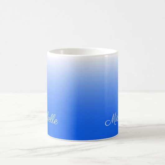 Personalisierter Gradient ombre elektrisch blau Kaffeetasse (Mittel)