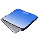 Personalisierter Gradient ombre elektrisch blau Laptopschutzhülle (Vorne Knopf)
