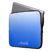 Personalisierter Gradient ombre elektrisch blau Laptopschutzhülle (Vorderseite Links)