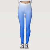 Personalisierter Gradient ombre elektrisch blau Leggings (Vorderseite)