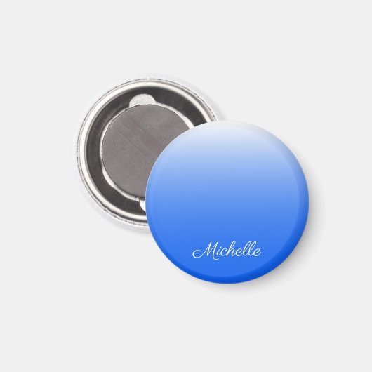 Personalisierter Gradient ombre elektrisch blau Magnet (Vorderseite/Rückseite)