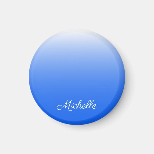 Personalisierter Gradient ombre elektrisch blau Magnet (Vorne)