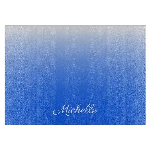 Personalisierter Gradient ombre elektrisch blau Schneidebrett (Vorderseite)
