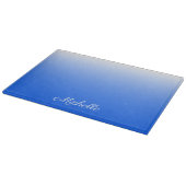 Personalisierter Gradient ombre elektrisch blau Schneidebrett (Ecke)