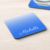 Personalisierter Gradient ombre elektrisch blau Untersetzer (Linke Seite)