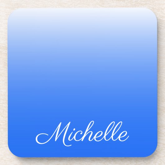 Personalisierter Gradient ombre elektrisch blau Untersetzer (Vorderseite)