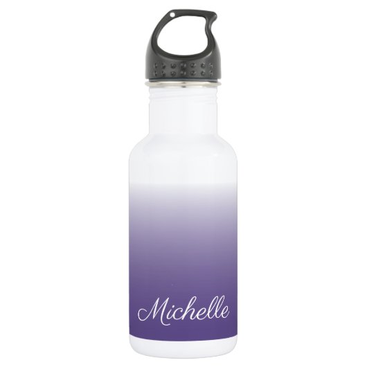 Personalisierter Gradient ombre Ultra Violet Edelstahlflasche (Vorderseite)