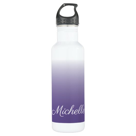 Personalisierter Gradient ombre Ultra Violet Edelstahlflasche (Vorderseite)