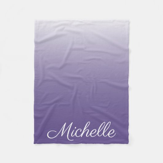 Personalisierter Gradient ombre Ultra Violet Fleecedecke (Vorderseite)