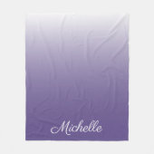 Personalisierter Gradient ombre Ultra Violet Fleecedecke (Vorderseite)