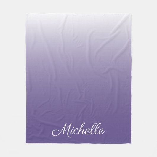 Personalisierter Gradient ombre Ultra Violet Fleecedecke (Vorderseite)