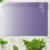 Personalisierter Gradient ombre Ultra Violet Geschirrtuch (Gefaltet)