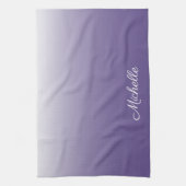 Personalisierter Gradient ombre Ultra Violet Geschirrtuch (Vertikal)