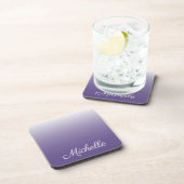 Personalisierter Gradient ombre Ultra Violet Getränkeuntersetzer (Rechte Seite)