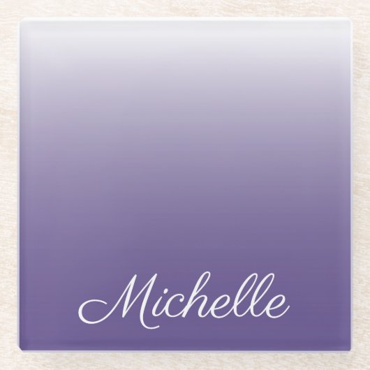 Personalisierter Gradient ombre Ultra Violet Glasuntersetzer (Vorderseite)