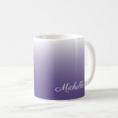 Personalisierter Gradient ombre Ultra Violet Kaffeetasse (VorderseiteRechts)