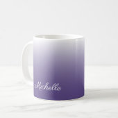 Personalisierter Gradient ombre Ultra Violet Kaffeetasse (Vorderseite Links)