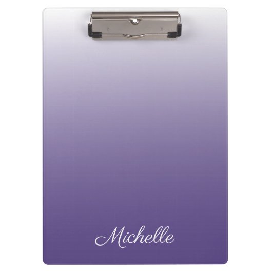 Personalisierter Gradient ombre Ultra Violet Klemmbrett (Vorderseite)