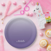 Personalisierter Gradient ombre Ultra Violet Pappteller (Party)