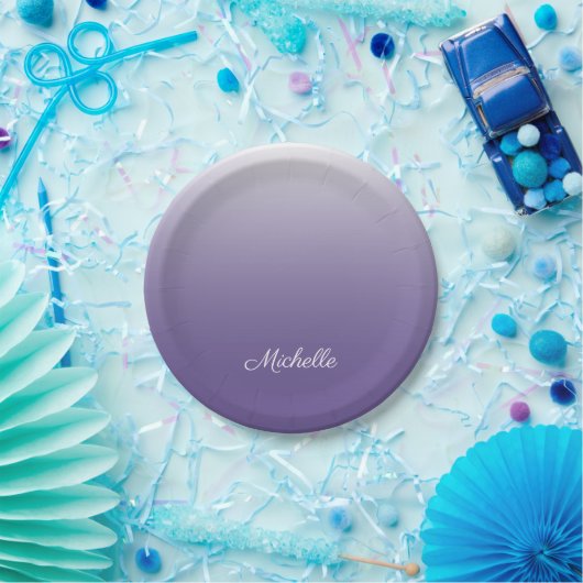 Personalisierter Gradient ombre Ultra Violet Pappteller (Party)