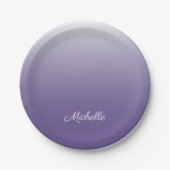 Personalisierter Gradient ombre Ultra Violet Pappteller (Vorderseite)