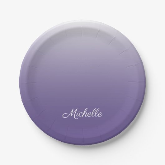 Personalisierter Gradient ombre Ultra Violet Pappteller (Vorderseite)