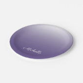 Personalisierter Gradient ombre Ultra Violet Pappteller (Schrägansicht)
