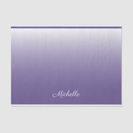 Personalisierter Gradient ombre Ultra Violet Seidenpapier (Vorderseite)