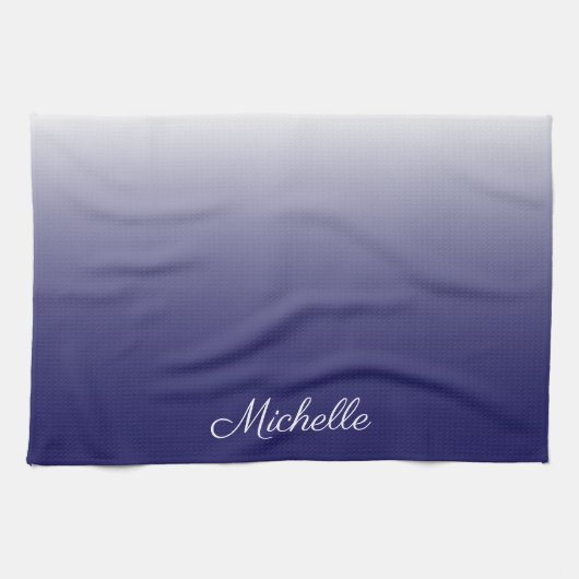 Personalisierter Gradientenblau Geschirrtuch (Horizontal)
