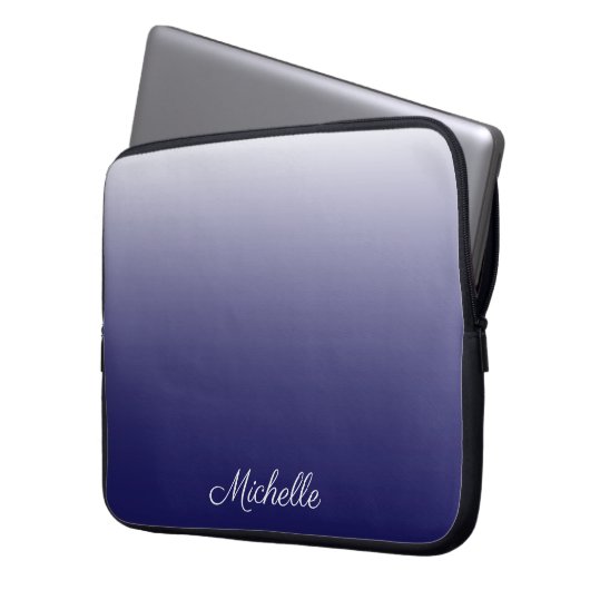 Personalisierter Gradientenblau Laptopschutzhülle (Vorderseite Links)