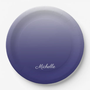 Personalisierter Gradientenblau Pappteller